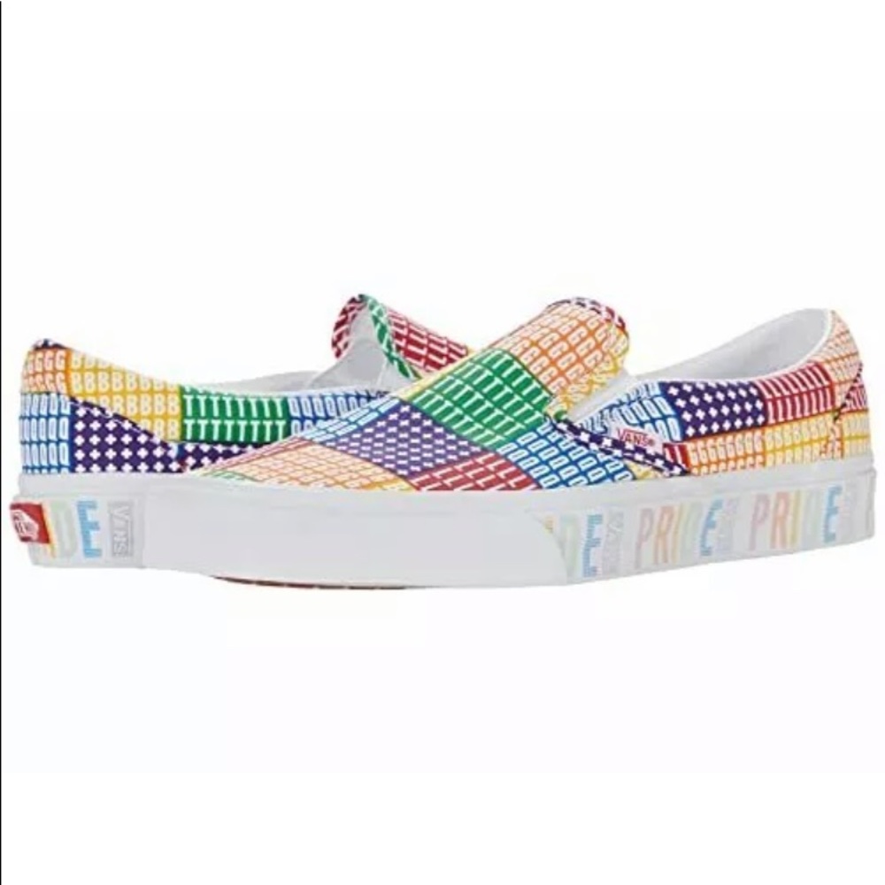 Vans slip-on pride multi color sneaker shoes - Picture 1 of 5